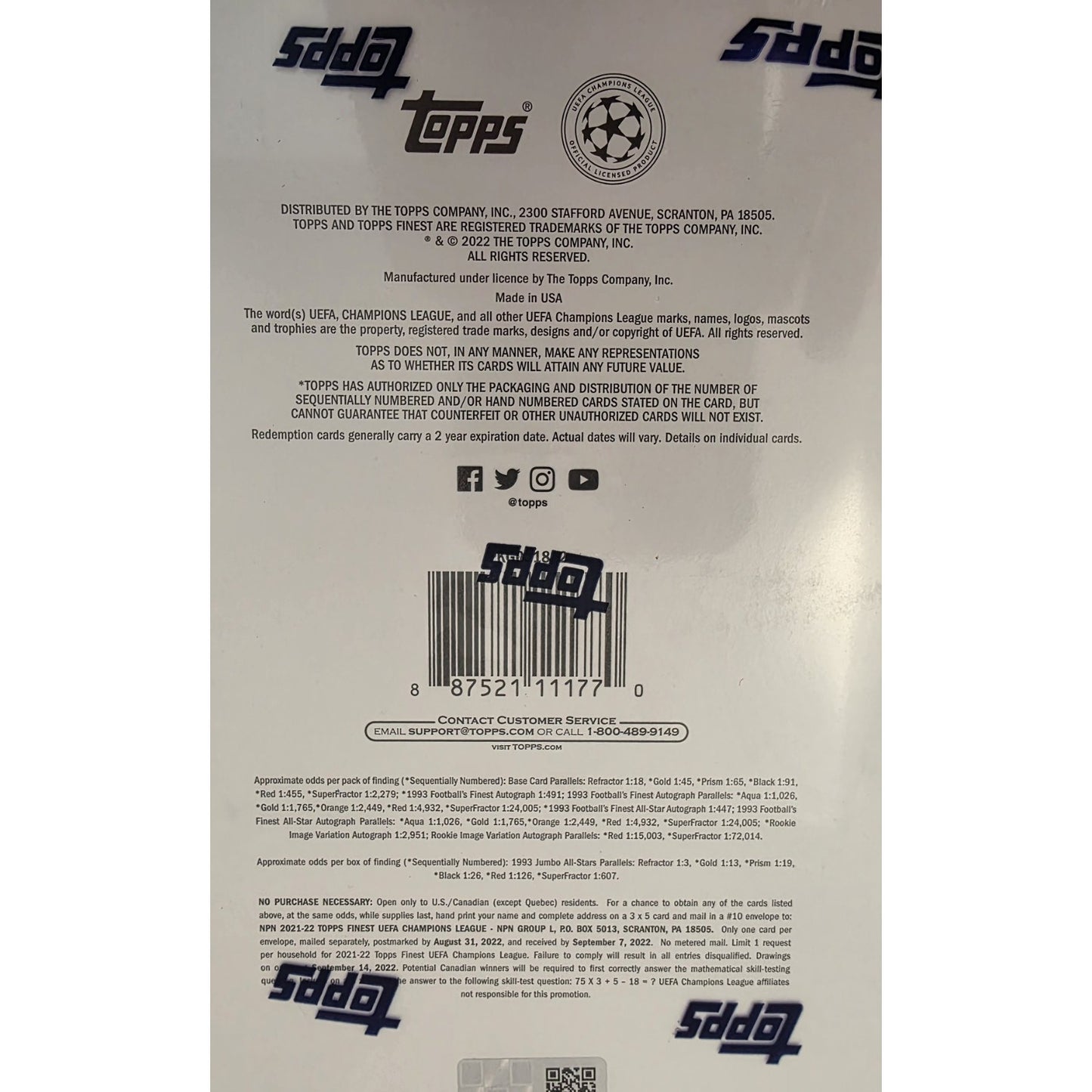 2021-22 Topps UEFA Champions League Finest Flashbacks Factory Sealed Box