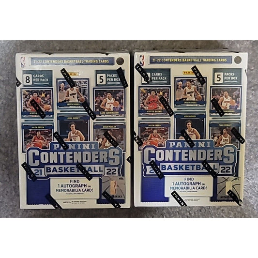 2 Boxes 2021-22 Panini Contenders NBA Blaster Unopened Basketball Trading Cards