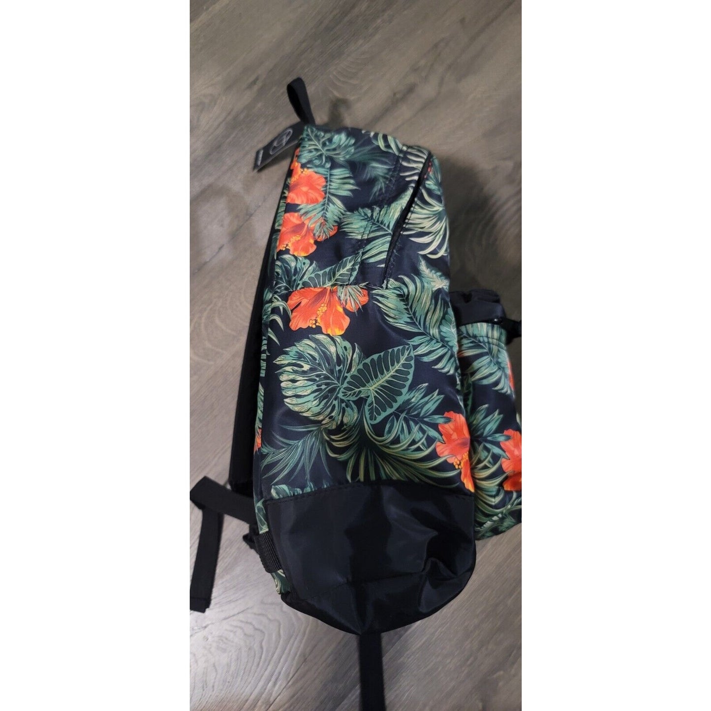 Floral Print Backpack Black One Size School Or College Backpack