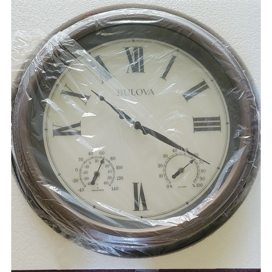 Bulova Wall Clock 22"H X 22"W Waterproof 4 hour timer Non-ticking Analog Plastic