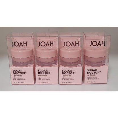 Lot of 4 Joah Sugar Doctor Lip Scrub w/ Shea Butter 0.35 Oz Peach Scent