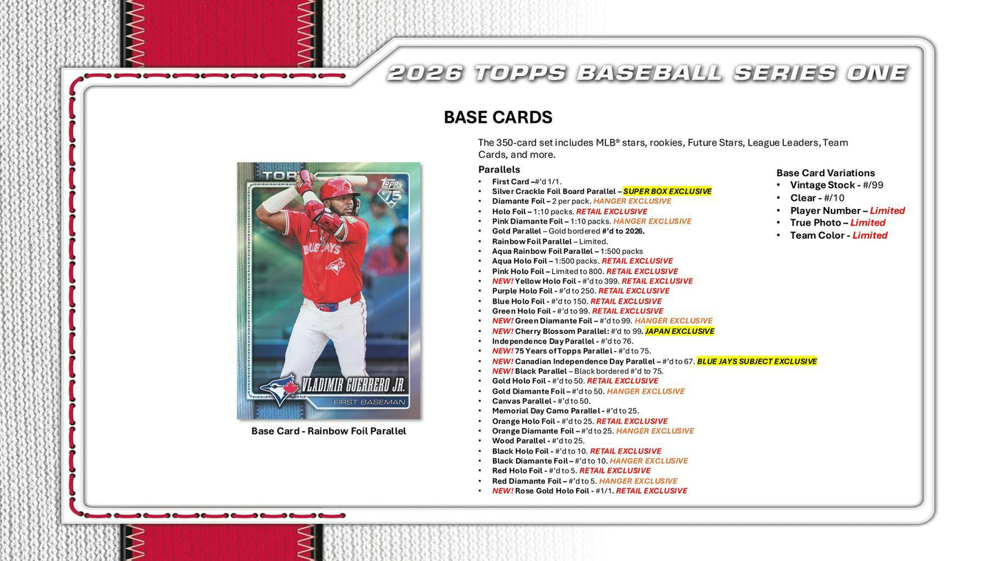 2026 Topps Series 1 Baseball Hanger Box