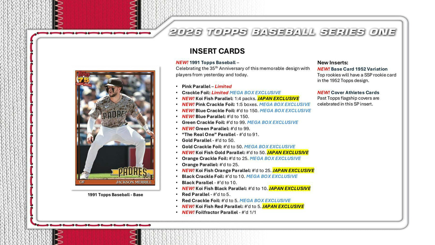2026 Topps Series 1 Baseball Hanger Box
