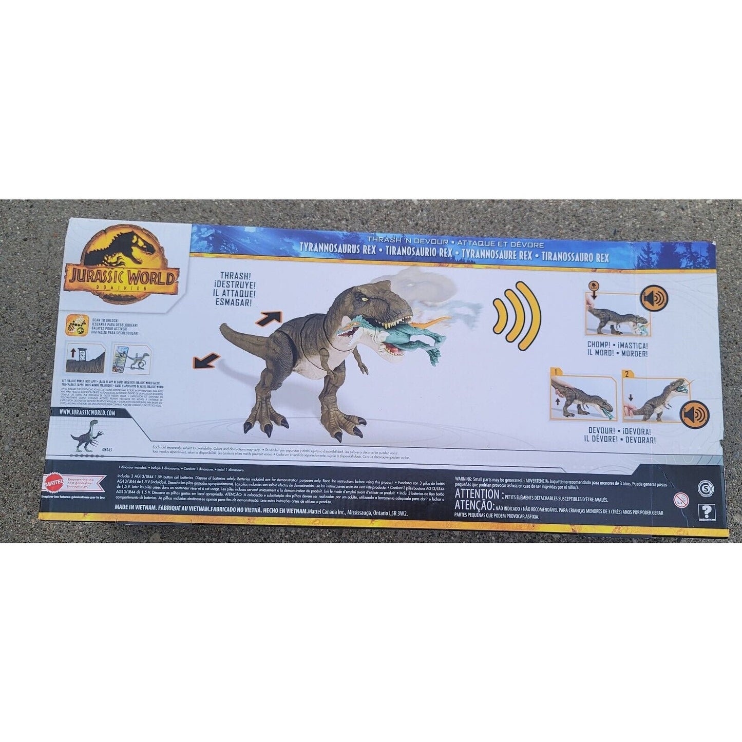 Mattel Jurassic World Thrash 'N Devour Tyrannosaurus Rex Figure (HDY55)