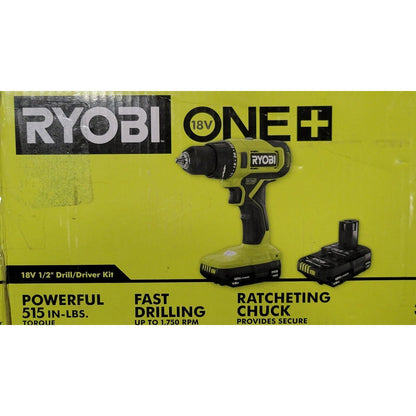 RYOBI ONE+ 18V Cordless 1/2 in. Drill/Driver Kit with 4.0 Ah, 1.5 Ah Batteries