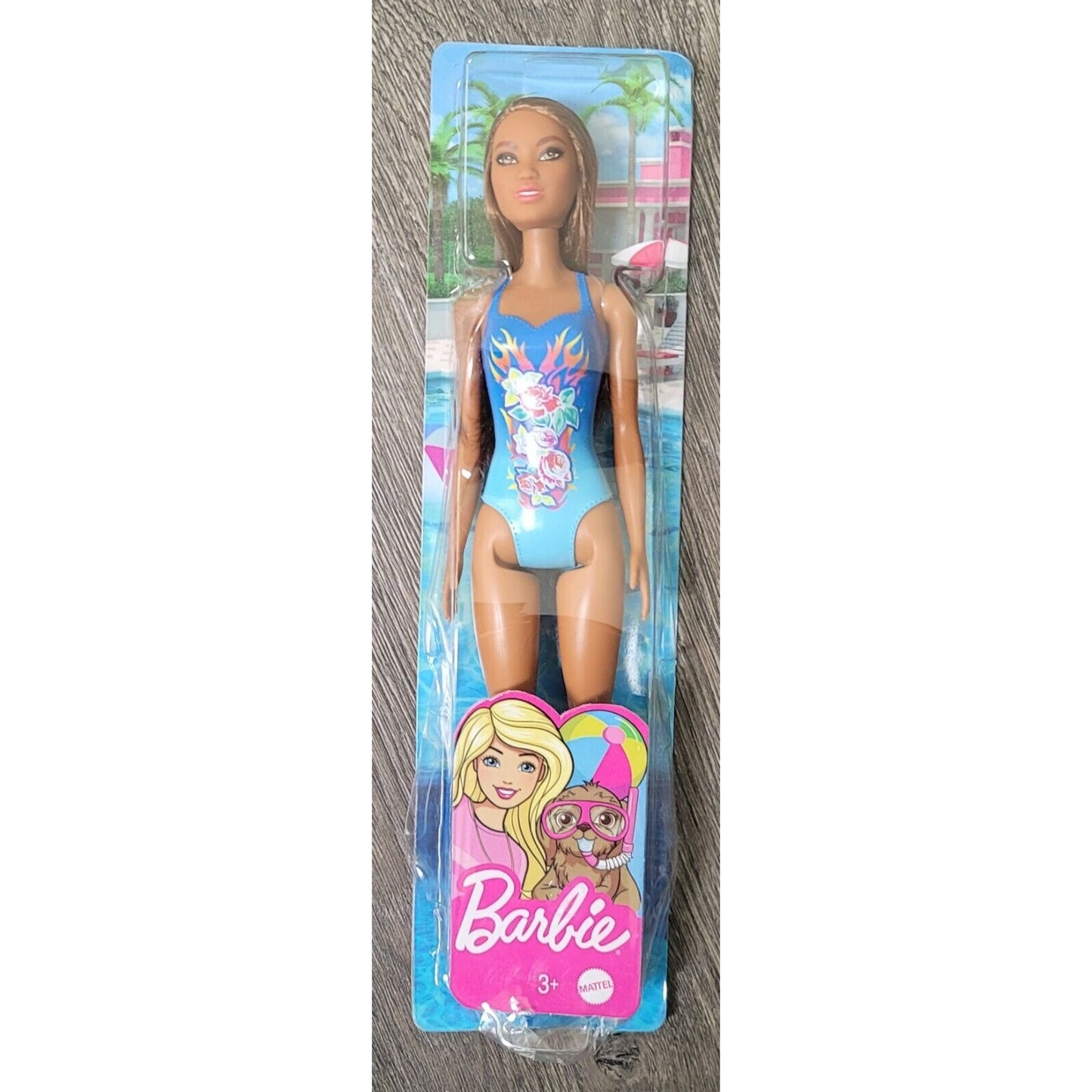 Barbie Beach Doll Lot Of 2 Purple Bathing Suit and Blue Bathing Suit