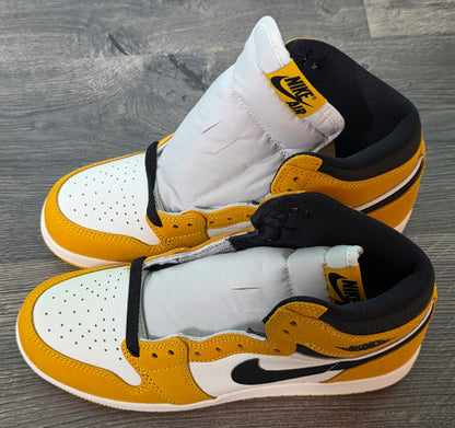 New Size 6.5Y Nike Air Jordan 1 Retro OG GS Yellow Ochre Black Sail FD1437 701