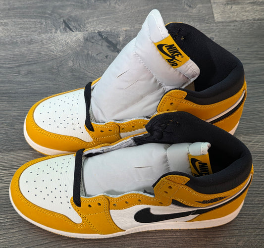 New Size 6.5Y Nike Air Jordan 1 Retro OG GS Yellow Ochre Black Sail FD1437 701
