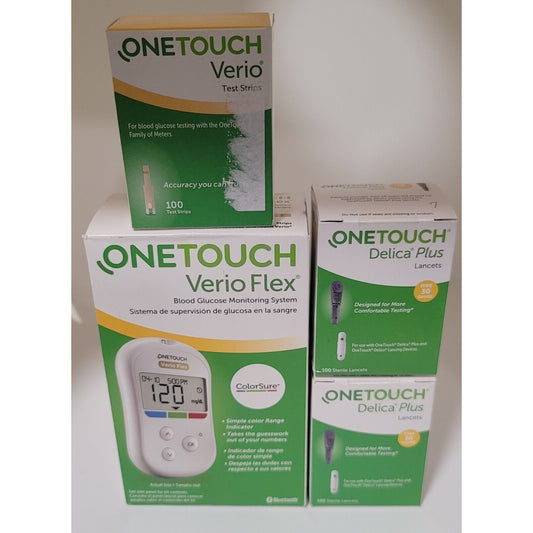 OneTouch Verio Starter Kit Bundle - 100 Strips, Meter, 200 Lancets