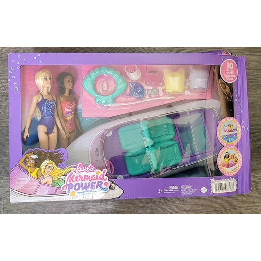 Barbie Mermaid Power Dolls & Boat Playset - Some Box Damage