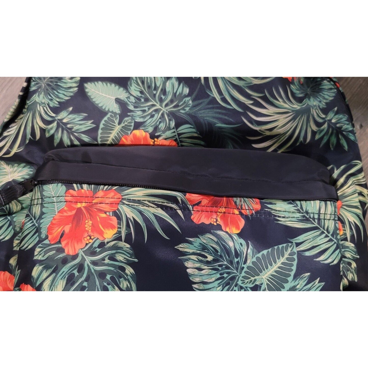 Floral Print Backpack Black One Size School Or College Backpack