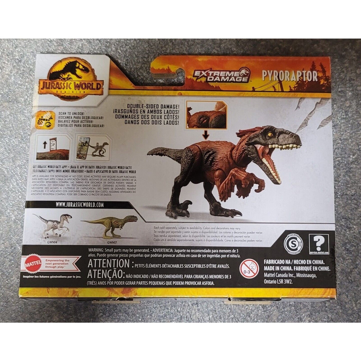 Jurassic World Pyroraptor & Atrociraptor Action Figures- Extreme Damage