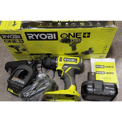 RYOBI ONE+ 18V Cordless 1/2 in. Drill/Driver Kit with 4.0 Ah, 1.5 Ah Batteries
