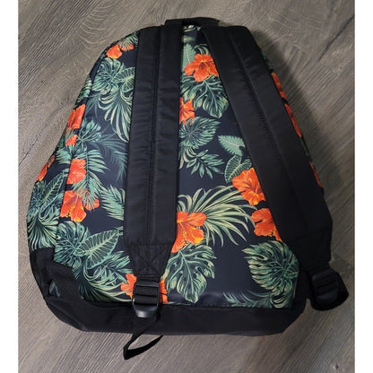 Floral Print Backpack Black One Size School Or College Backpack