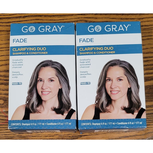 2-Fade Go Gray Charcoal Shampoo conditioner duo pack 6oz each