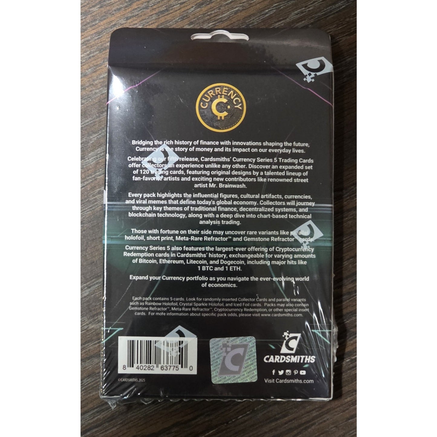 Cardsmiths Currency Series 5 Trading Card Box - 2 Packs Per Box 2025 Crypto