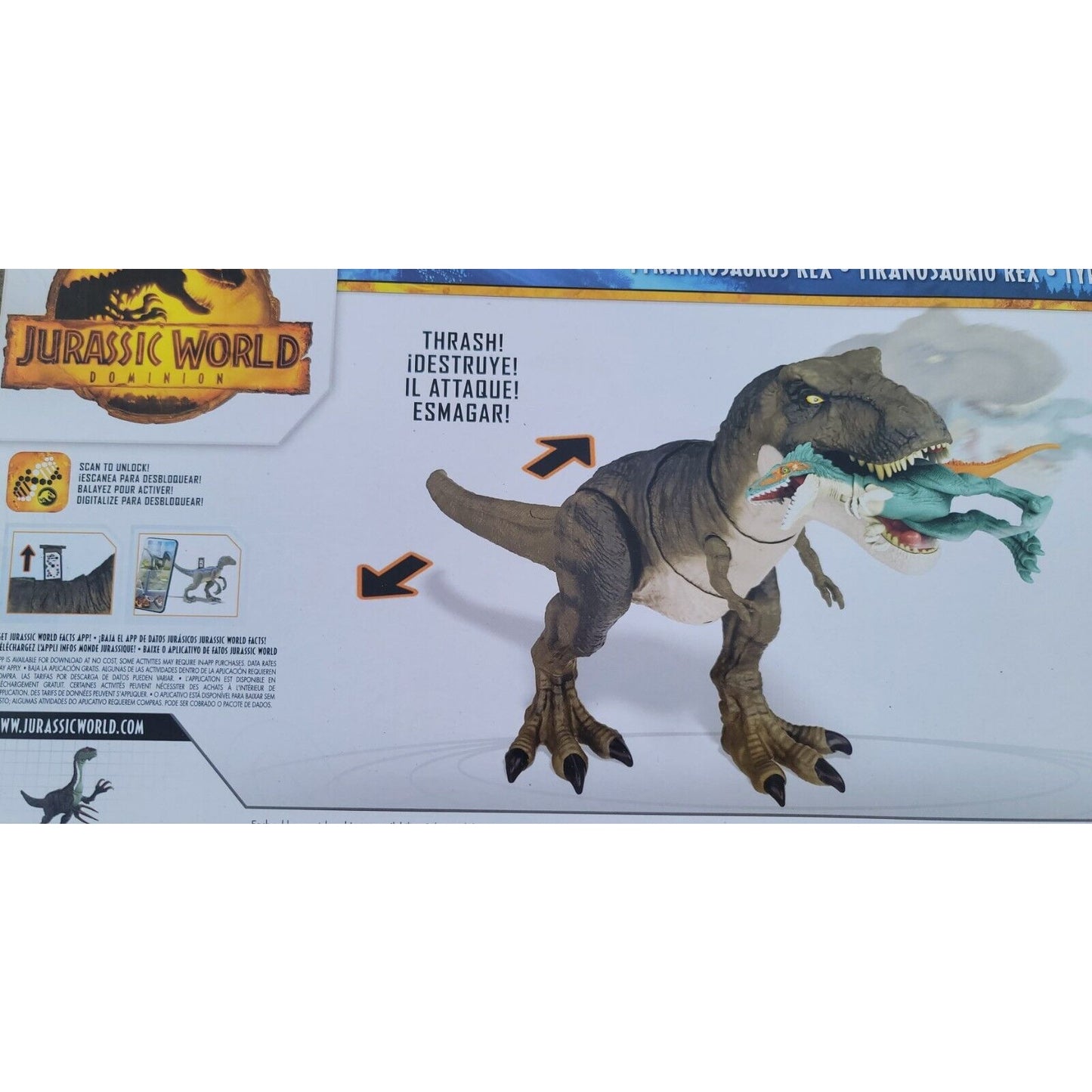 Mattel Jurassic World Thrash 'N Devour Tyrannosaurus Rex Figure (HDY55)