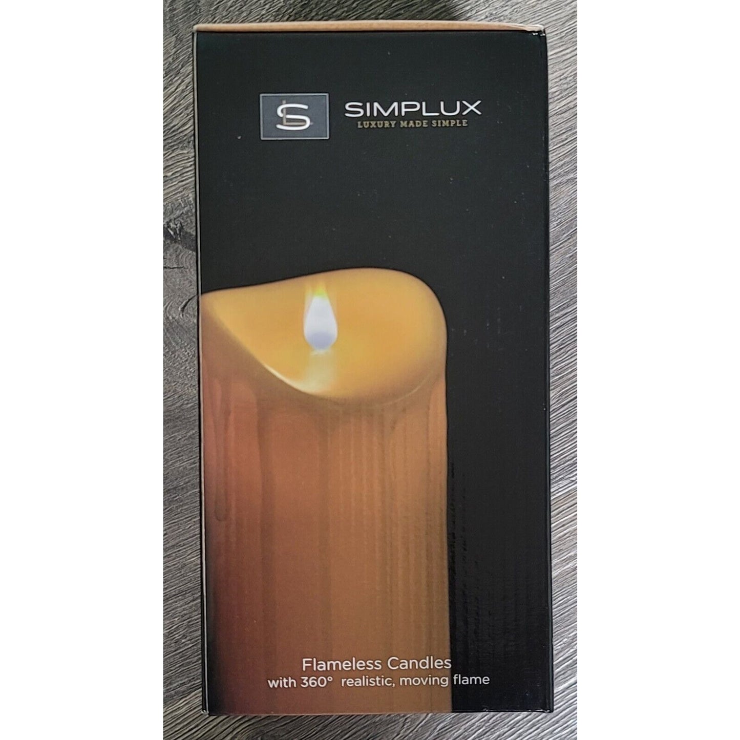 Melrose Simplux LED Squared Candle with Moving Flame and Remote (Set of 2)