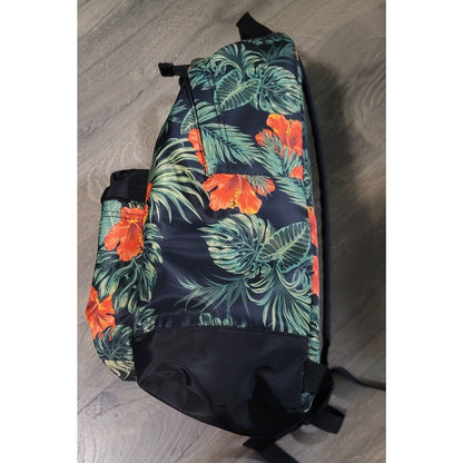 Floral Print Backpack Black One Size School Or College Backpack