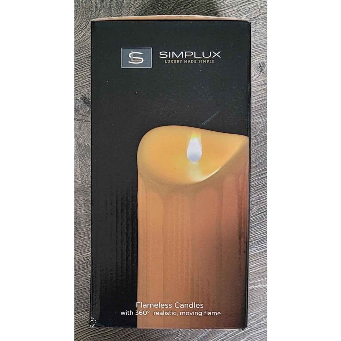 Melrose Simplux LED Squared Candle with Moving Flame and Remote (Set of 2)