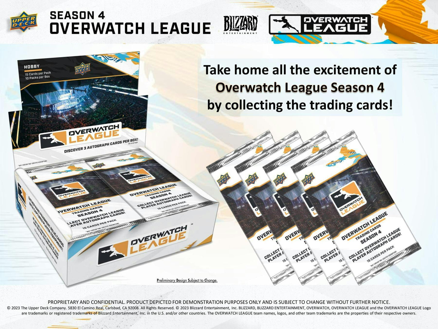 2023 Upper Deck Overwatch League Season 4 Hobby Box 10 Packs Per Box