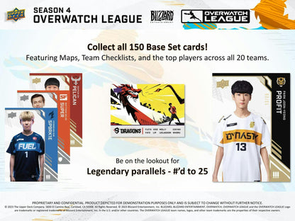 2023 Upper Deck Overwatch League Season 4 Hobby Box 10 Packs Per Box