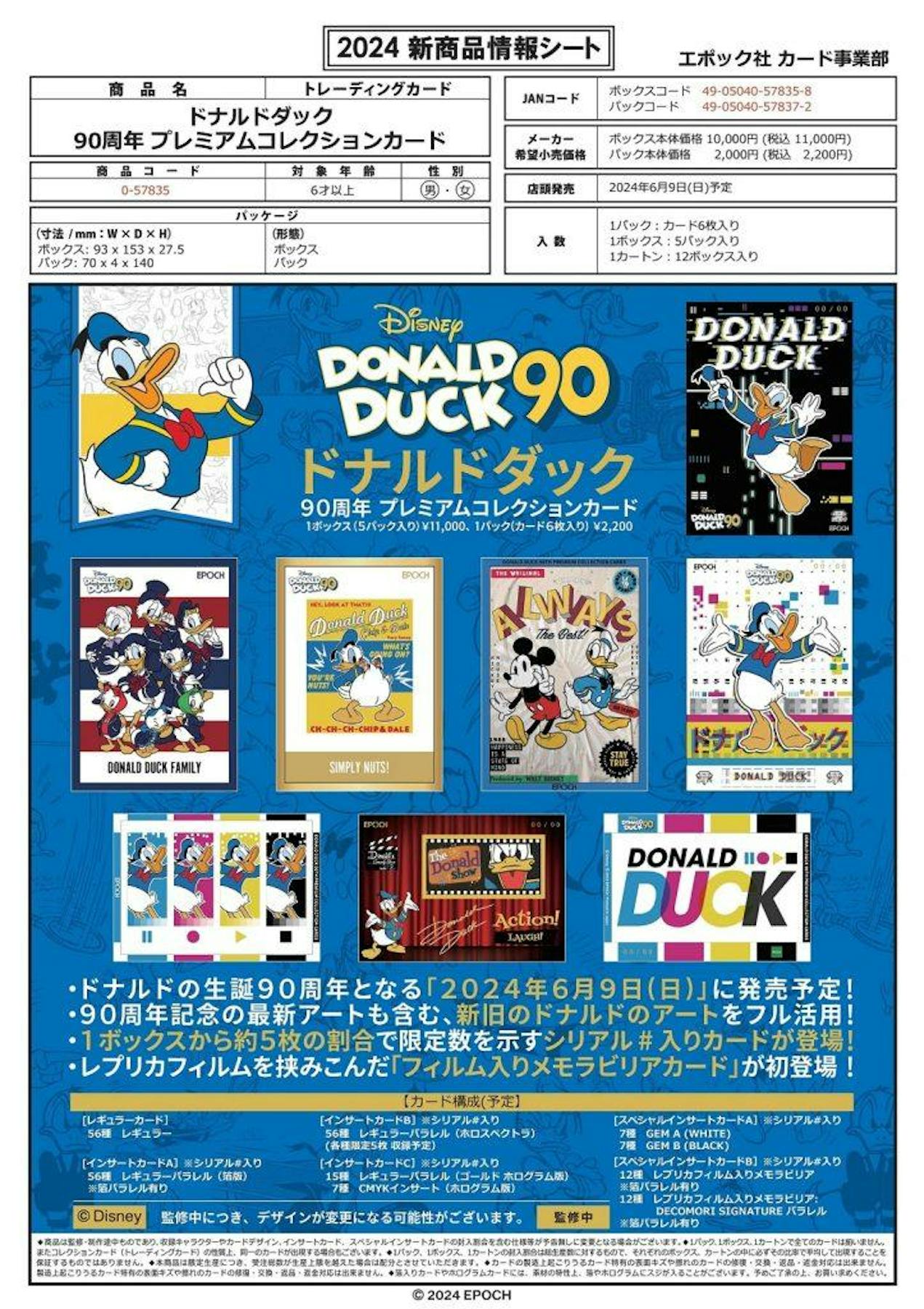 Donald Duck 90th Anniversary Premium Collection Box (Epoch 2024)