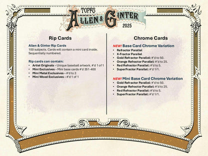 2025 Topps Allen & Ginter Baseball 8-Pack Blaster Box