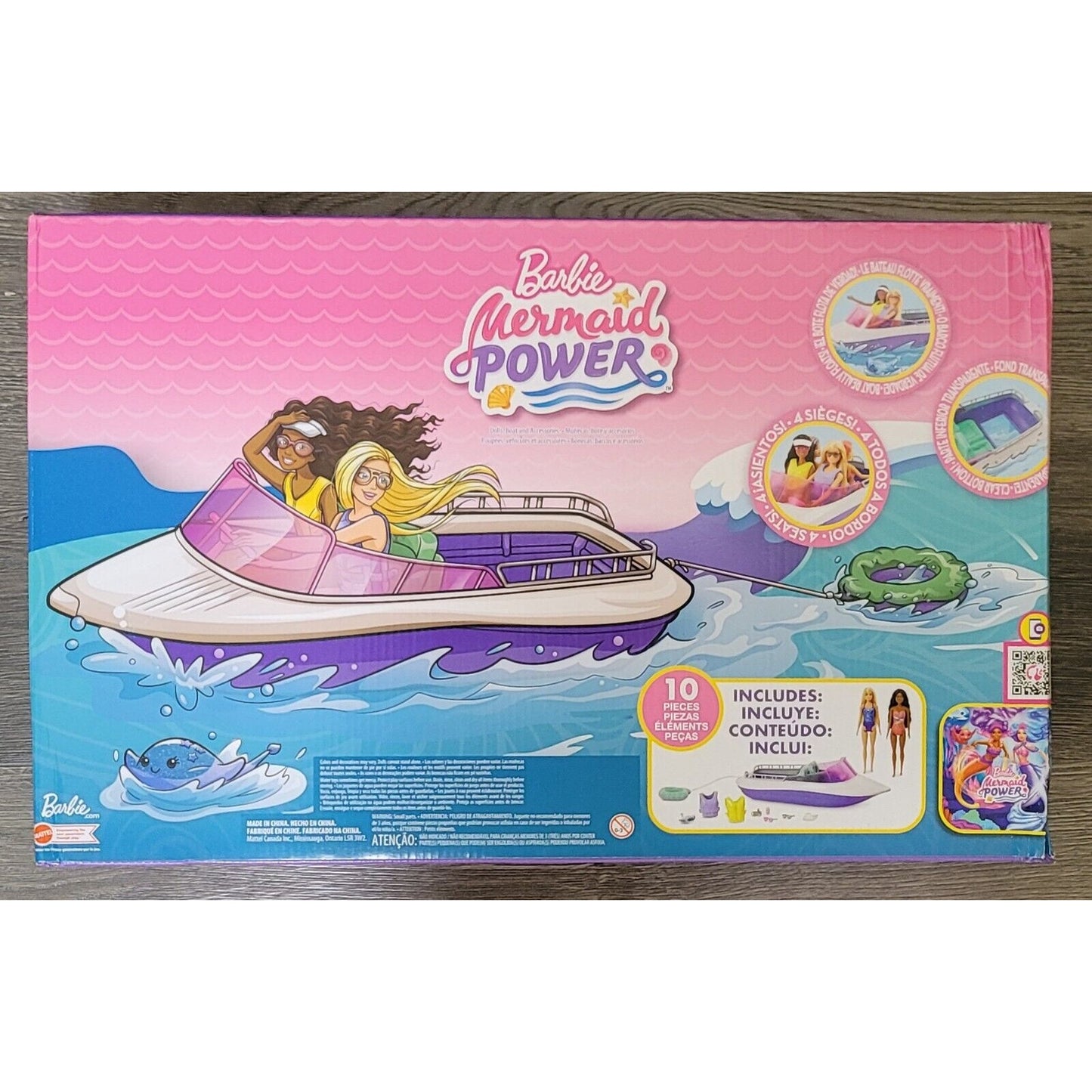 Barbie Mermaid Power Dolls & Boat Playset - Some Box Damage