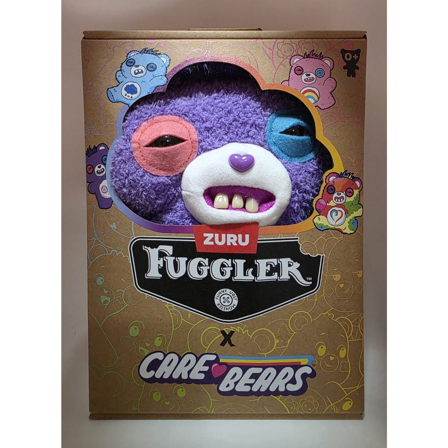 Zuru Fuggler Care Bears Share Bear Purple Funny Ugly Monster Plush Toy 9-Inch