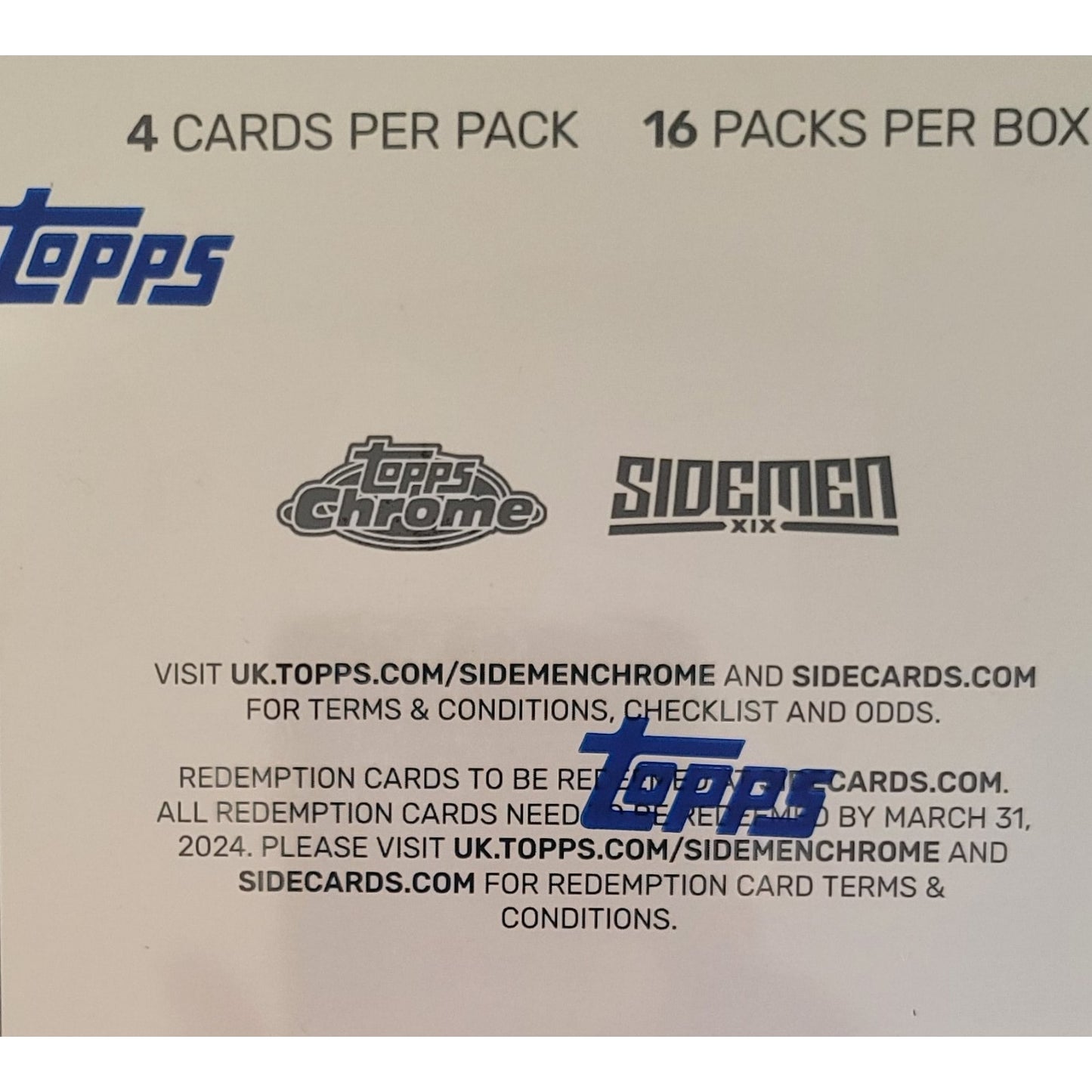 Topps Sidemen Chrome Hobby Box Sealed Box