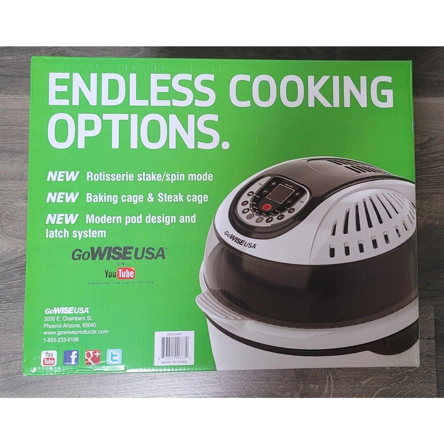 NEW GoWISE USA 10.5-Quart 8-in-1 Electric Programmable Air Fryer Black SEALED