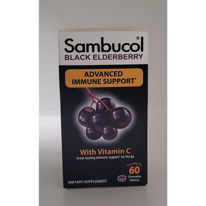 3 Pack SAMBUCOL Black Elderberry Immune Support 3 X 30 Tabs Exp 07/25