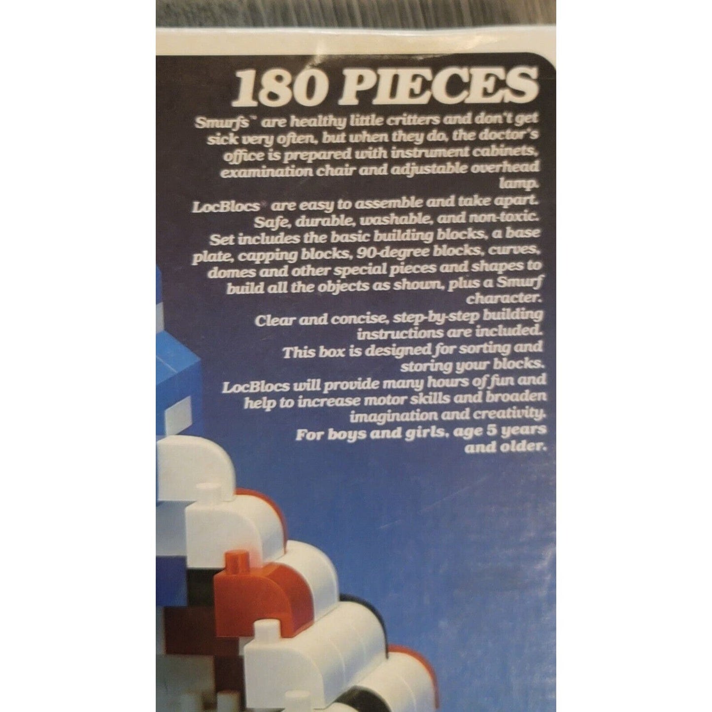 Vintage 1982 Loc Blocs Dr. Smurf's Office Incl. Figure, Missing 7 Pieces Entex