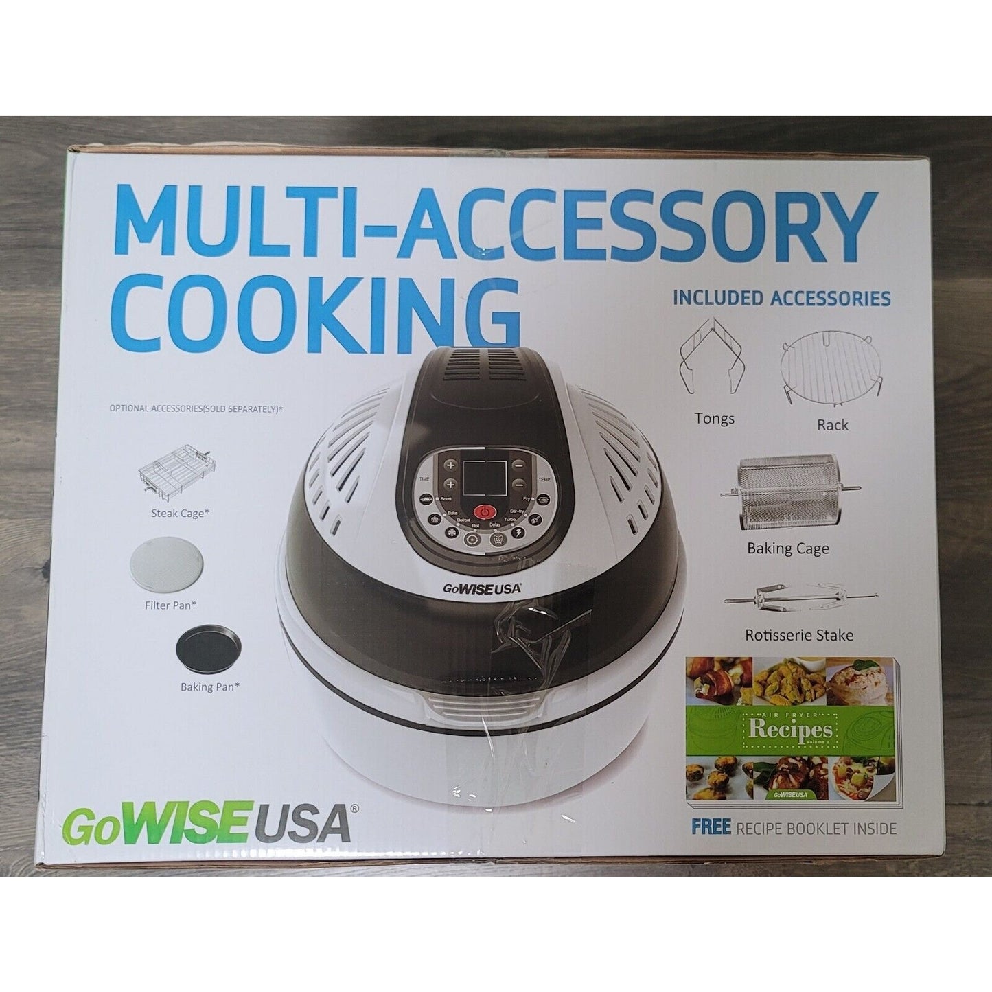 NEW GoWISE USA 10.5-Quart 8-in-1 Electric Programmable Air Fryer Black SEALED