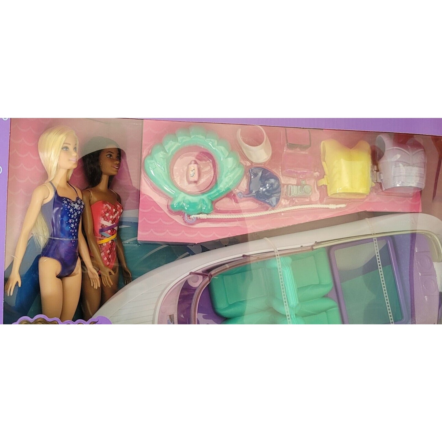 Barbie Mermaid Power Dolls & Boat Playset - Some Box Damage