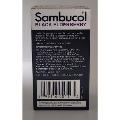 3 Pack SAMBUCOL Black Elderberry Immune Support 3 X 30 Tabs Exp 07/25