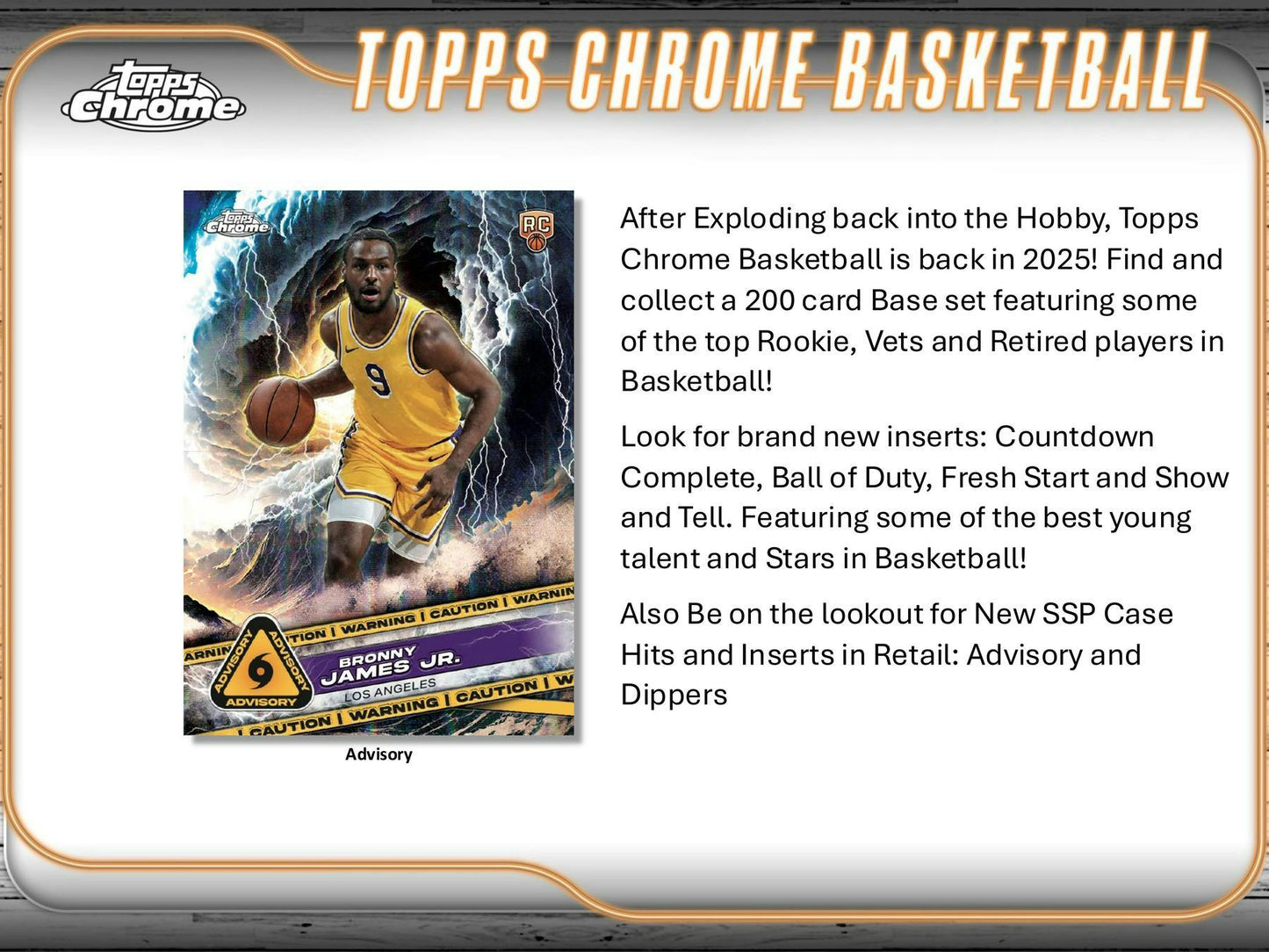2024-25 Topps Chrome Basketball Blaster Box NBA Sports Card Box New Sealed