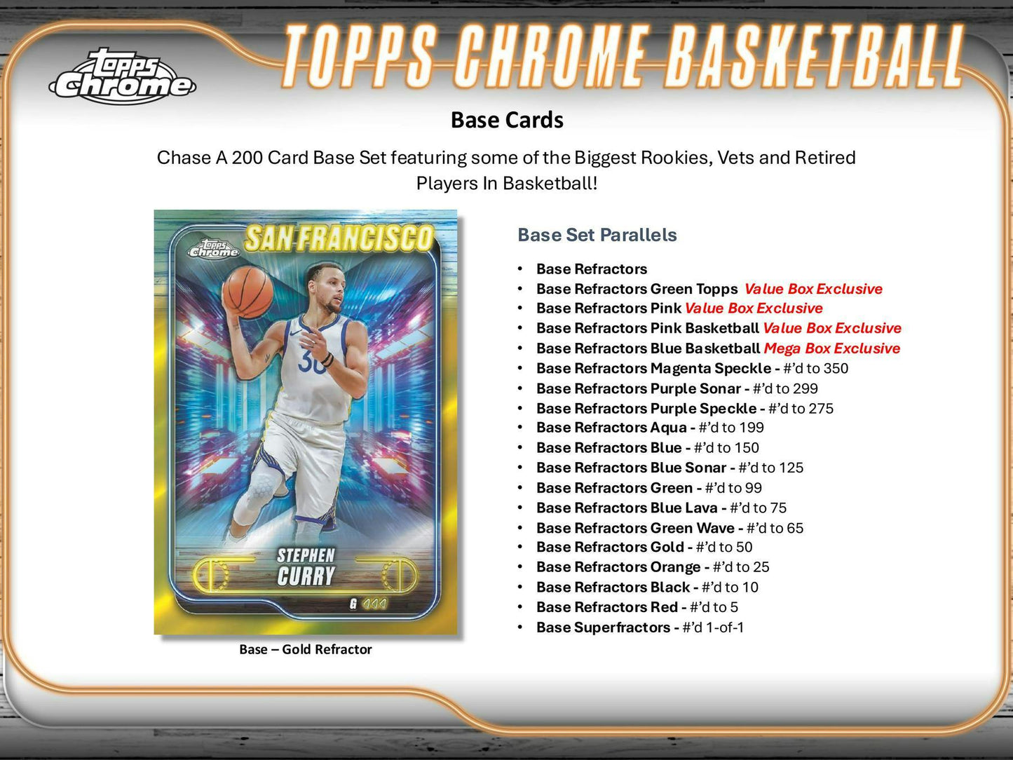 2024-25 Topps Chrome Basketball Blaster Box NBA Sports Card Box New Sealed