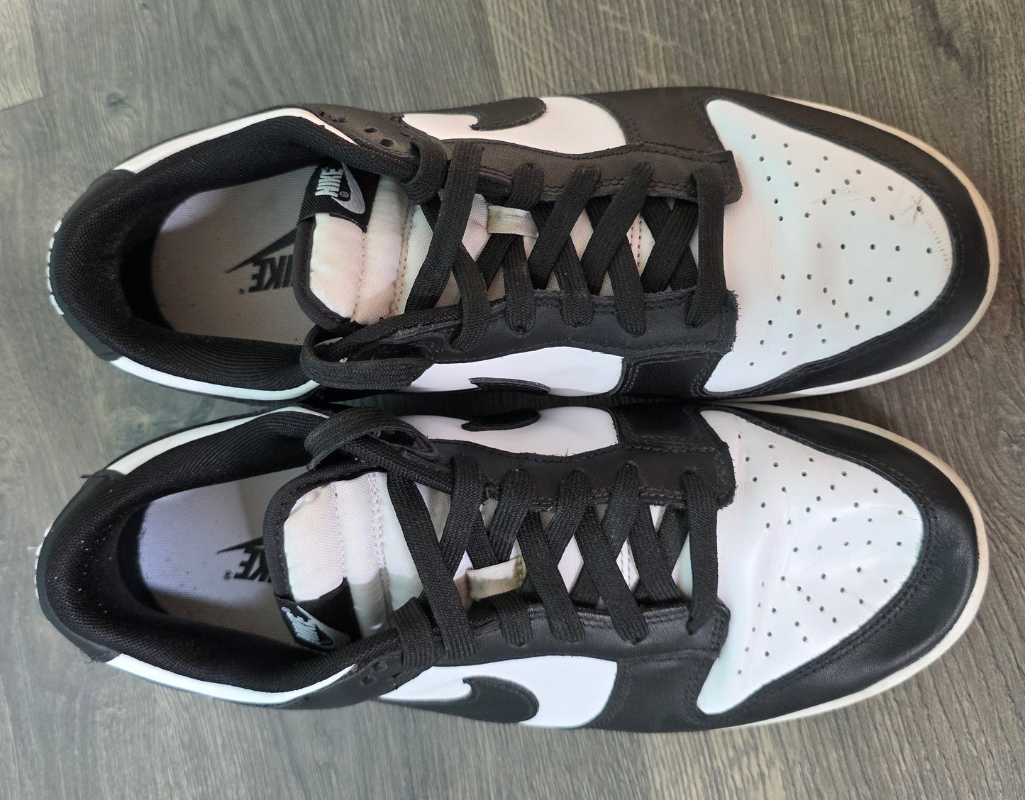 Used - Size 10.5 Nike Dunk Low Retro MEN'S White Black Panda DD1391-100 Sneakers