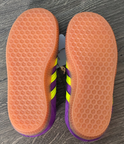 New Size 8K Adidas Gazelle CF EL I Purple and Yellow