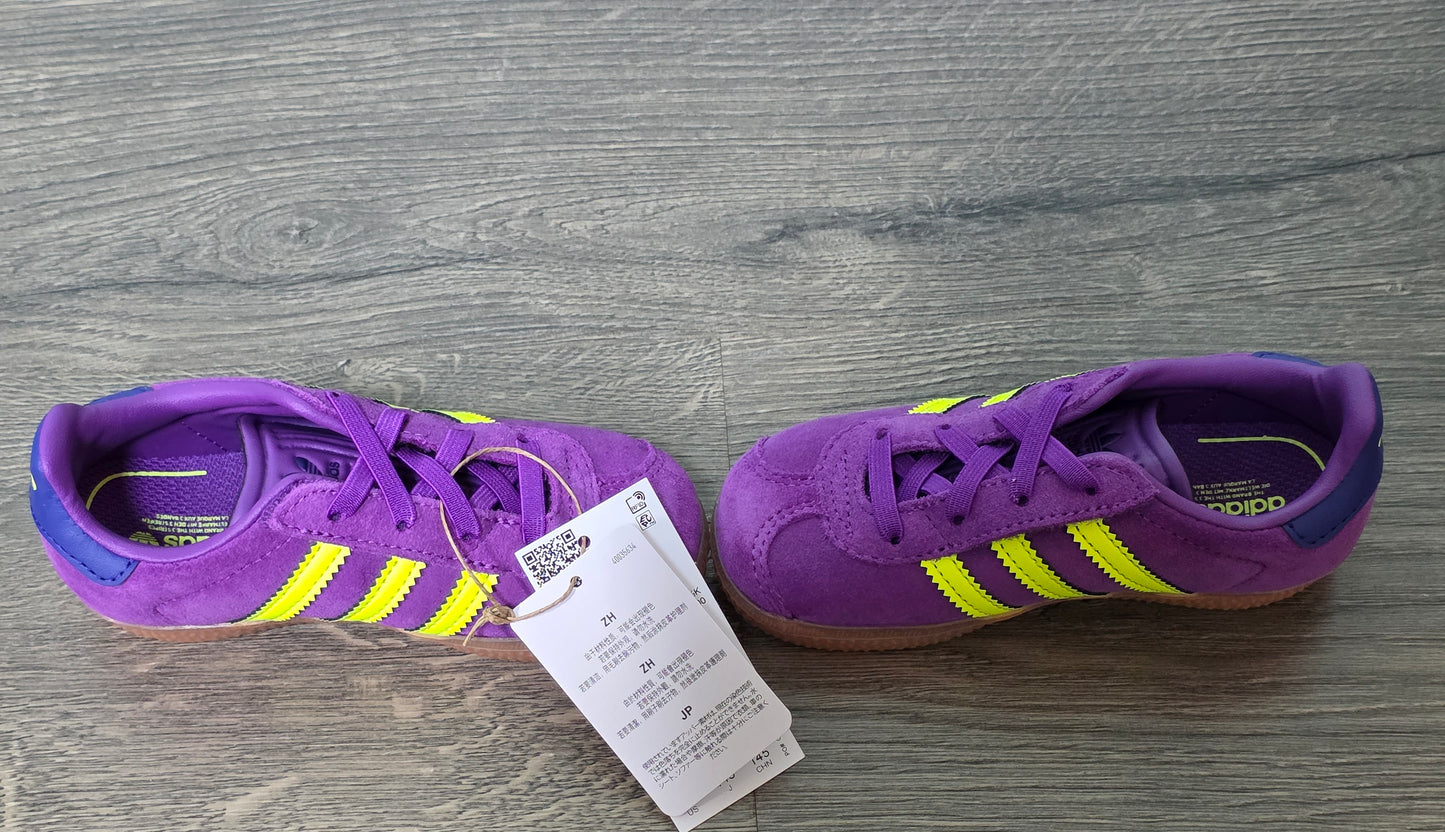 New Size 8K Adidas Gazelle CF EL I Purple and Yellow