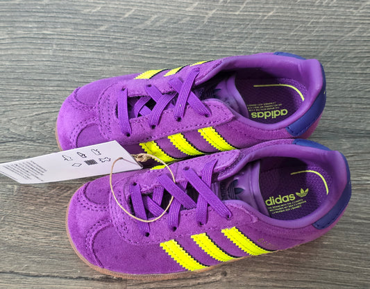 New Size 8K Adidas Gazelle CF EL I Purple and Yellow