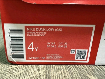 Nike Dunk Low GS Panda Size 5Y CW1590-100 Fashion Shoes