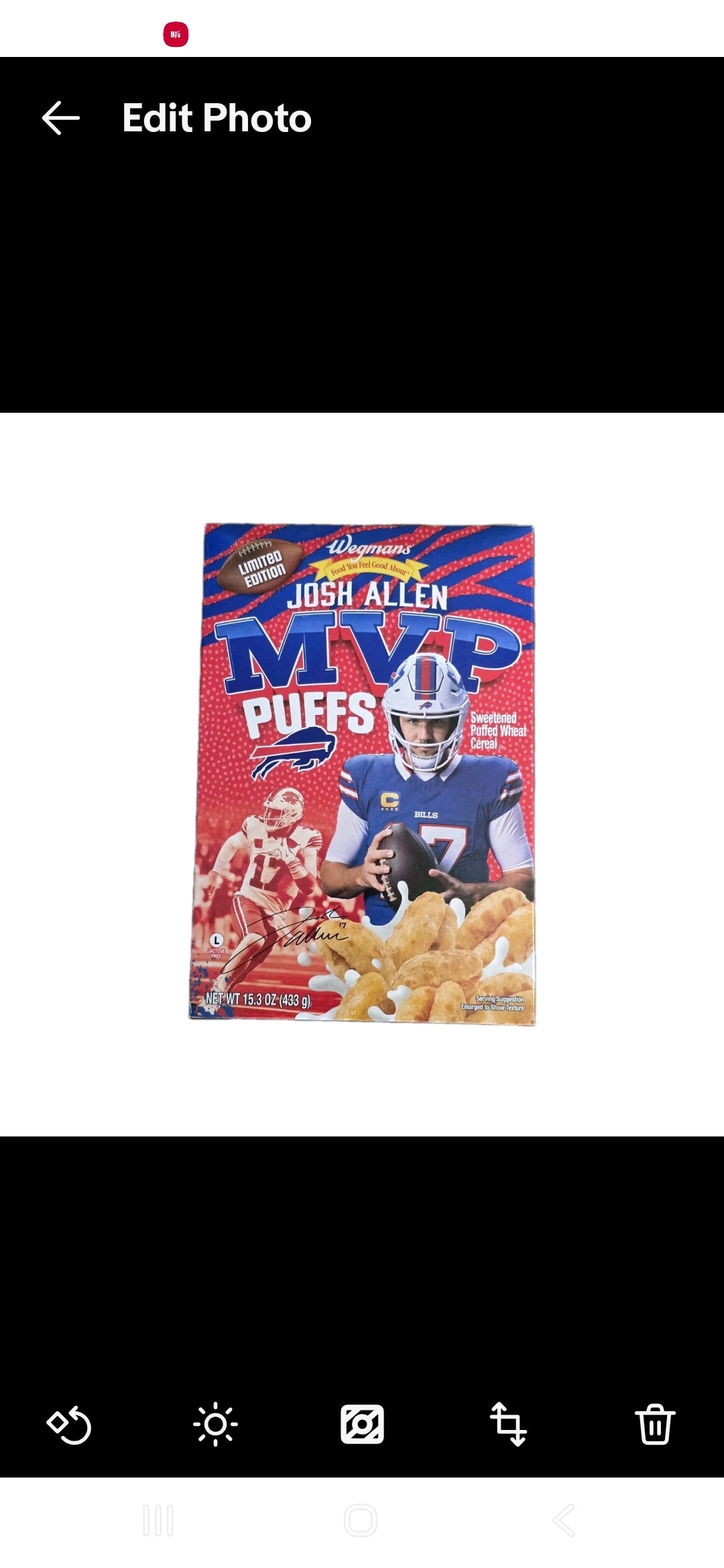 Wegmans MVP Puffs Cereal – Limited Edition Buffalo Bills 15.3 oz Box New Sealed
