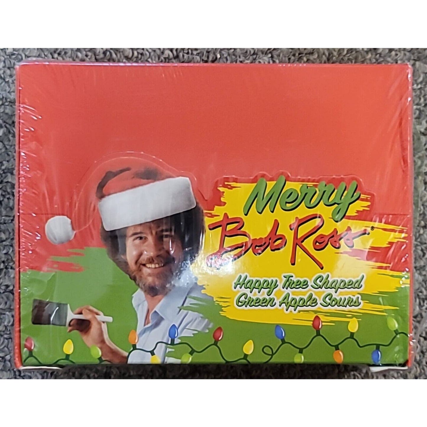 Bob Ross Christmas Sweater Sour Apple Candy Tins - Case of 12