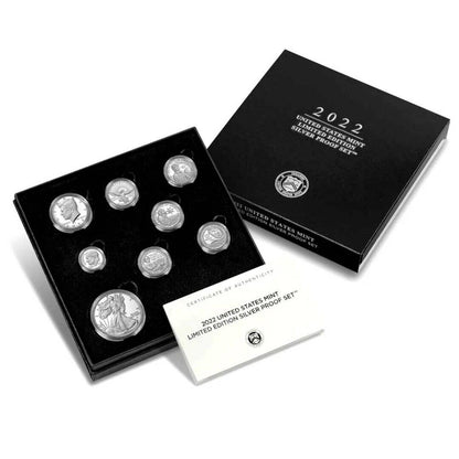 2022-S Limited Edition Silver Proof 8-Coin Set- San Fran Mt-(22RC) + COA